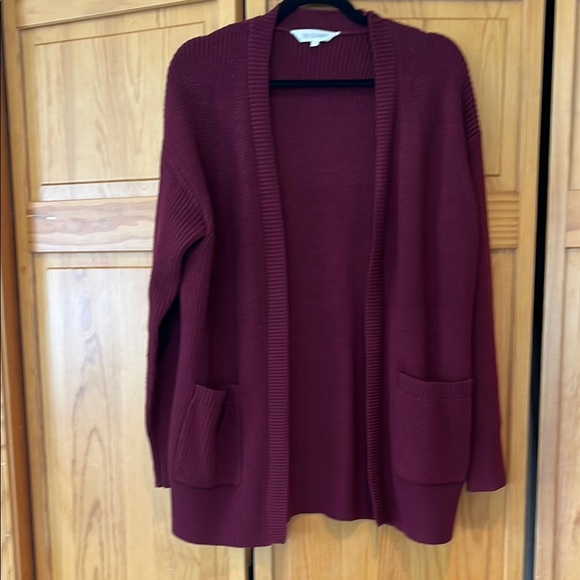 Women's Burgundy Sweater Cardigan - Picture 1 of 5